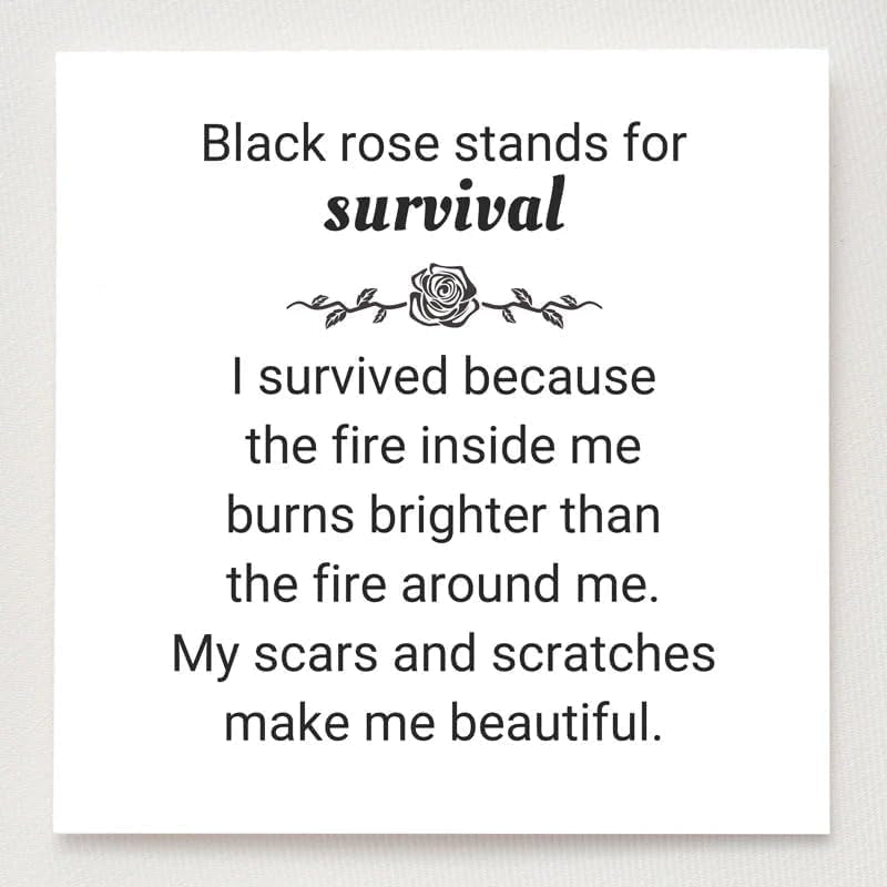 Burned and Survived Self-Love Black Rose Ring, Blooming from Darkness Black Rose Rings Love All Parts of Yourself Creative Personalized Therapeutic Gifts Jewelry