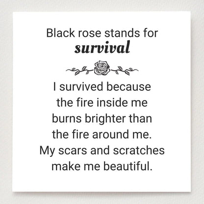 Burned and Survived Self-Love Black Rose Ring, Blooming from Darkness Black Rose Rings Love All Parts of Yourself Creative Personalized Therapeutic Gifts Jewelry