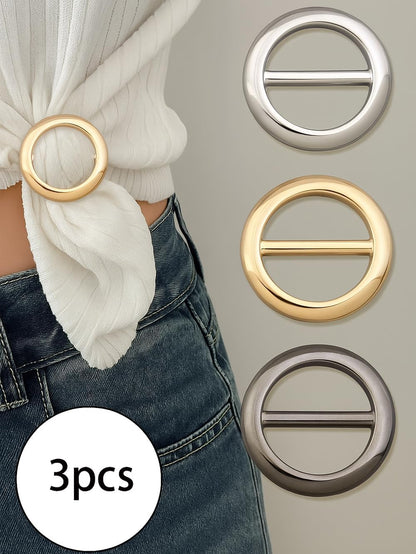 3PCS Circle Scarf Set, Multi-Way Loop Infinity Scarfs with Accessory Clips, Soft Stretchy Fashion Headband for Women, Versatile Neck Wrap Shawl (Black&Gray&Silver)