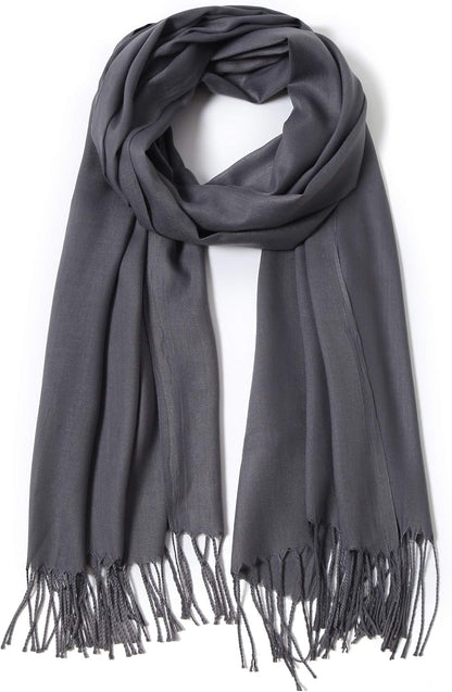 Cindy & Wendy Pashmina Shawls and Wraps Large Scarfs for Women Wedding Party Bridal Long Fashion Solid Shawl Wrap Fringes