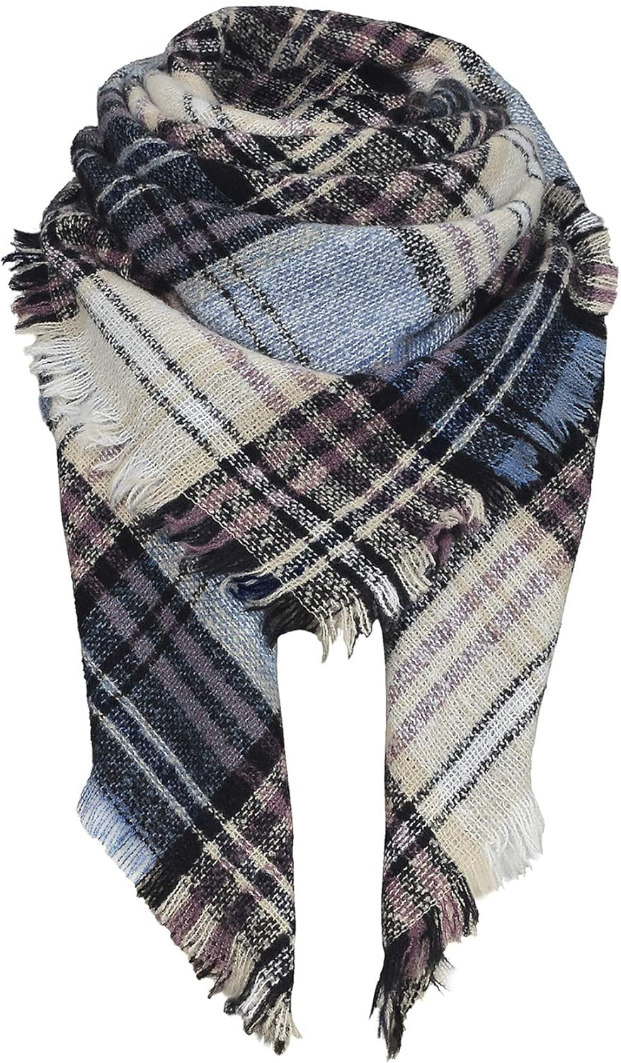 American Trends Womens Fall Winter Scarf Plaid Tassel Soft Warm Blanket Scarves Womens Shawl Wraps
