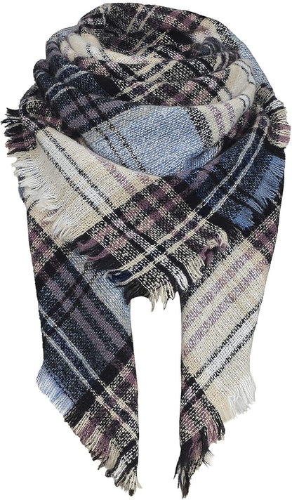 American Trends Womens Fall Winter Scarf Plaid Tassel Soft Warm Blanket Scarves Womens Shawl Wraps