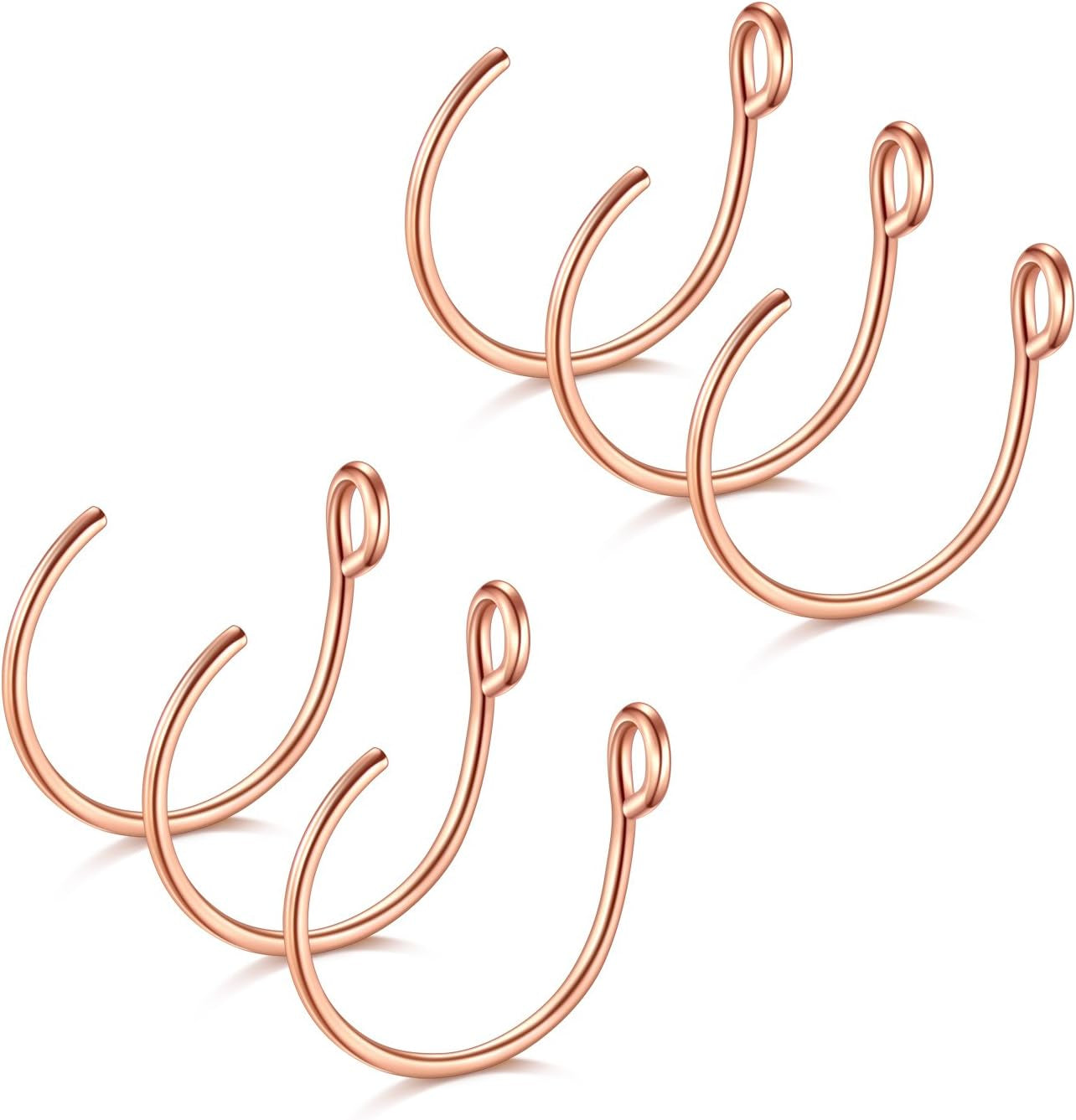 D.Bella 20G Fake Piercing Jewelry Hoop for Faux Lip Septum Nose Ring Set,8Mm