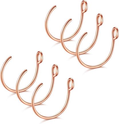 D.Bella 20G Fake Piercing Jewelry Hoop for Faux Lip Septum Nose Ring Set,8Mm