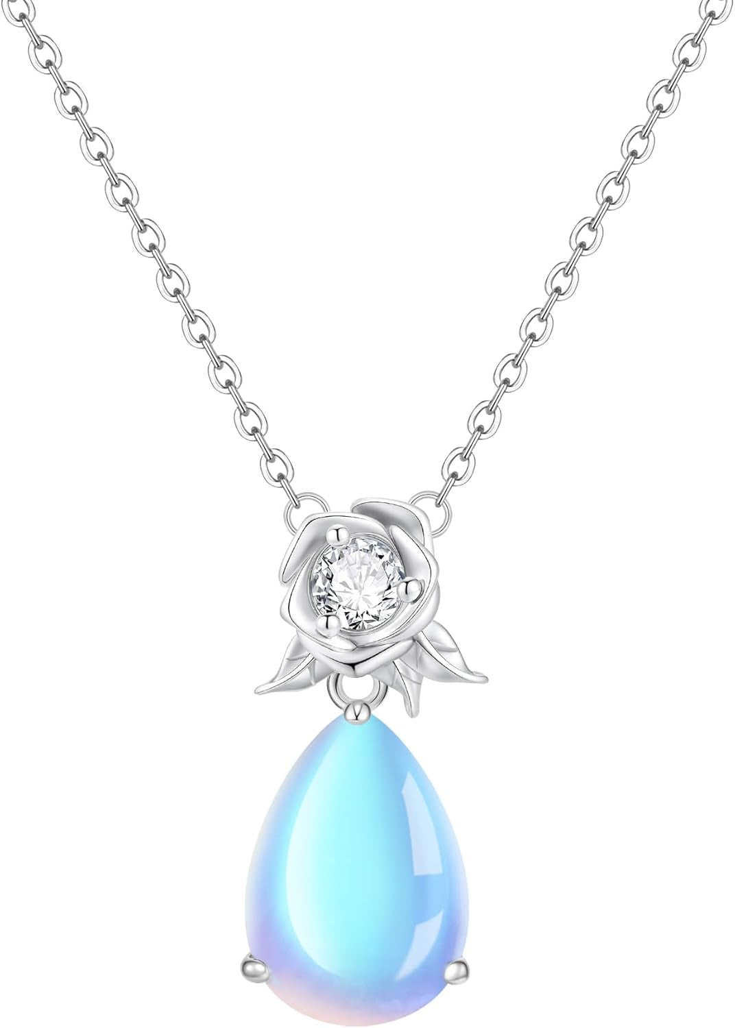 925 Sterling Silver Pendant Necklace for Women -Dainty Sunflower Crystal Necklaces Heart Cubic Zirconia Diamond Pendant Necklace Adjustable Jewelry Birthday Christmas Valentines Gifts for Her Mom Wife