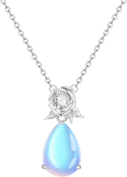 925 Sterling Silver Pendant Necklace for Women -Dainty Sunflower Crystal Necklaces Heart Cubic Zirconia Diamond Pendant Necklace Adjustable Jewelry Birthday Christmas Valentines Gifts for Her Mom Wife