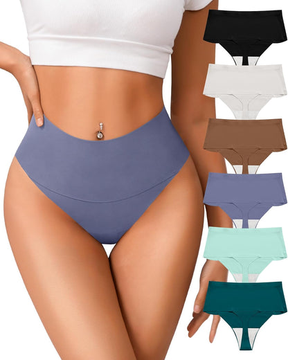 High waisted no show thong side profile fit