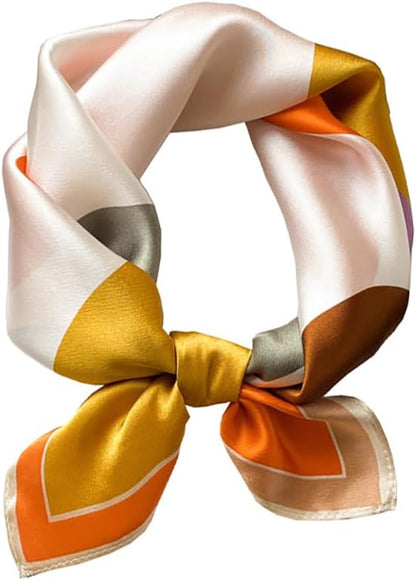 ANDANTINO 100% Mulberry Silk Scarf -21” Lightweight Square Neckerchief – Breathable Digital Printed Scarves with Gift Packed