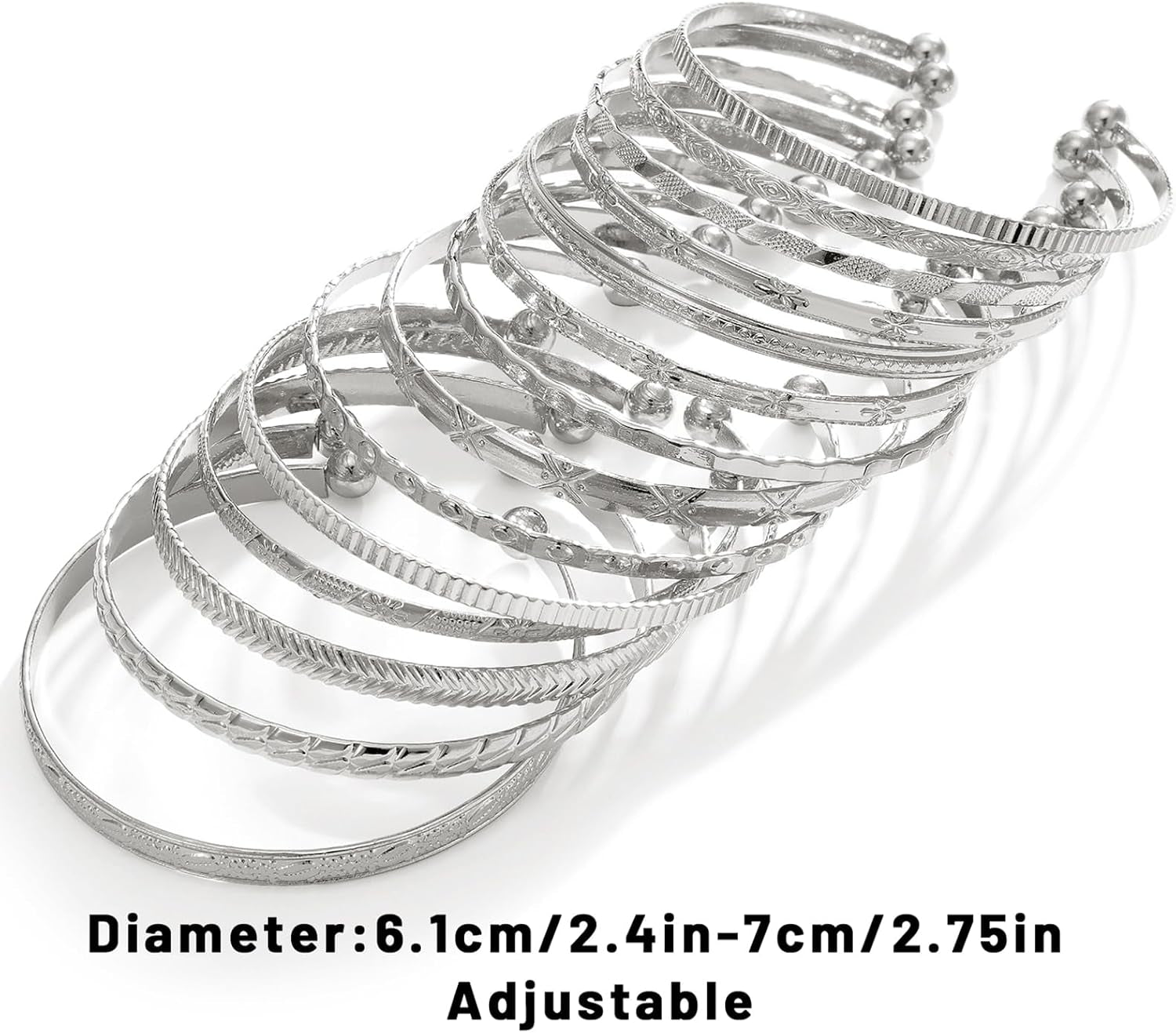 Flat lay of stacked gold bangles bracelets for women gift packaging