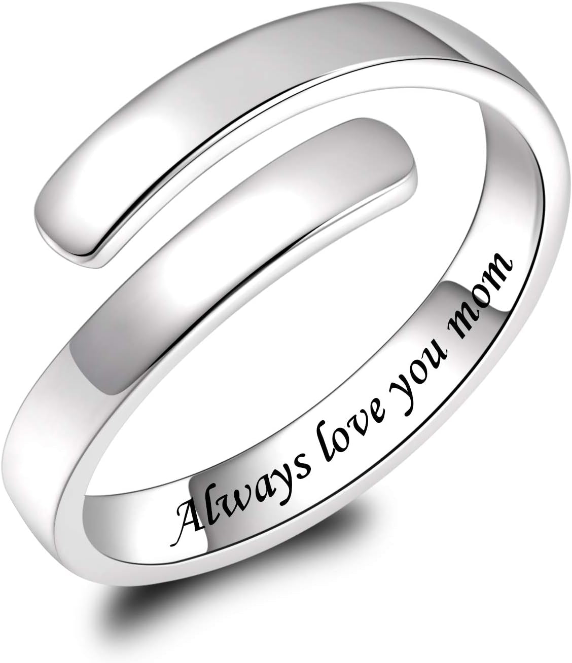 BEILIN 925 Sterling Silver Inspirational Jewelry Rings Adjustable Ring Personality Encouragement Gift for Teens Women