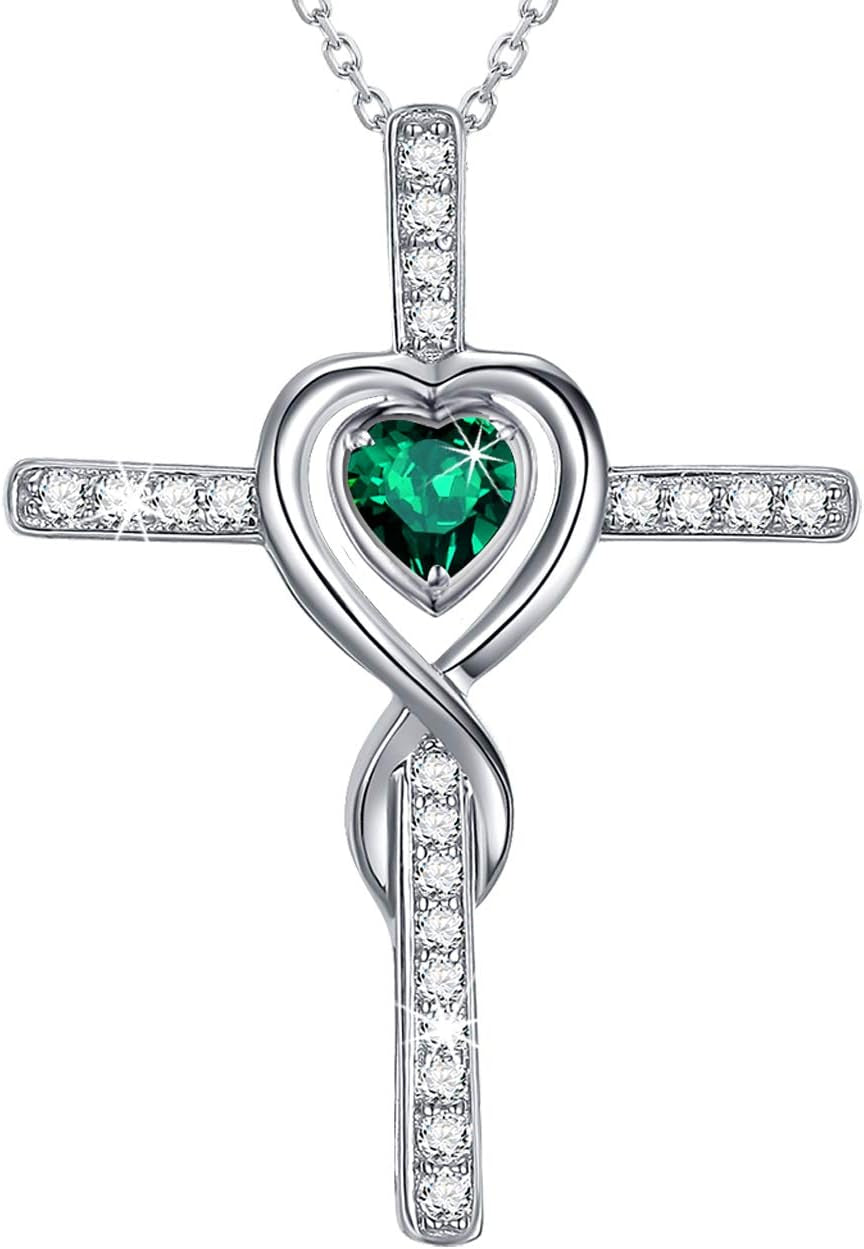 Dorella Love Infinity Christmas Jewelry for Women Birthday Gifts Wife Mom December January Birthstones Blue Topaz Garnet and More Stones Jewelry 925 Sterling Silver