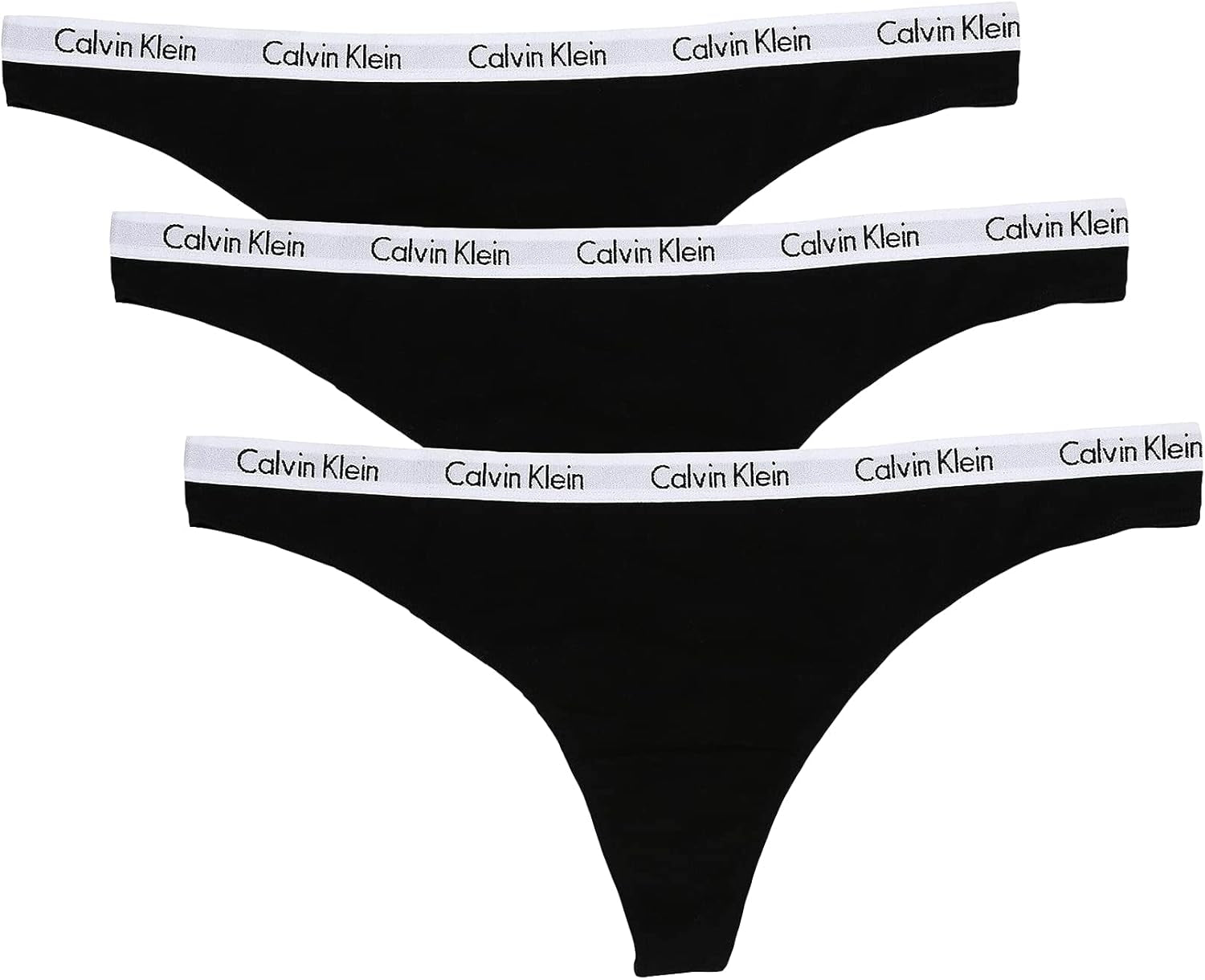 Calvin Klein Women'S Carousel Logo Cotton Stretch Thong Panties, 3 Pack