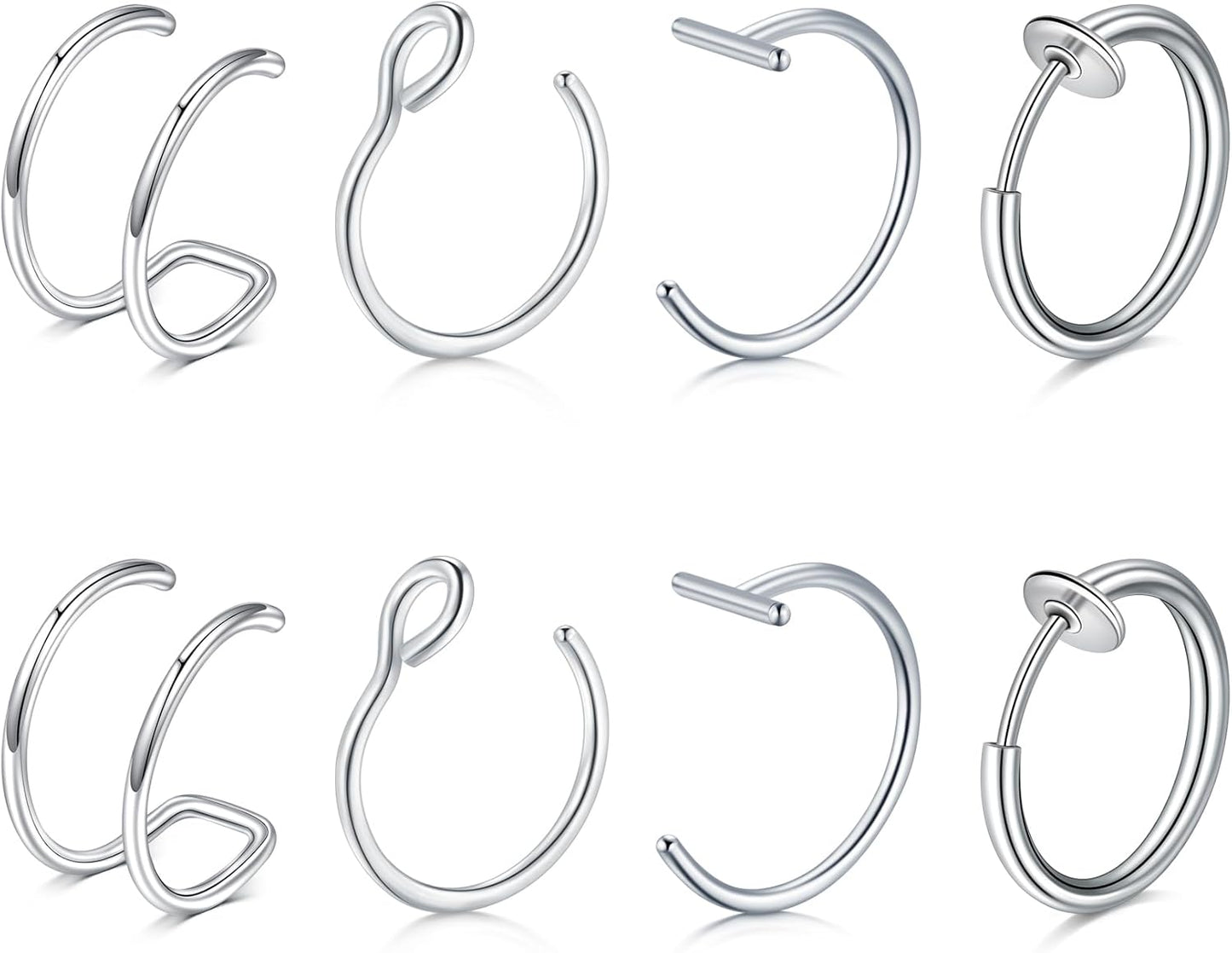 Briana Williams Fake Nose Ring Gold Fake Nose Rings for Women Clip on Fake Nose Piercing Non Piercing Faux Nose Piercing Jewelry