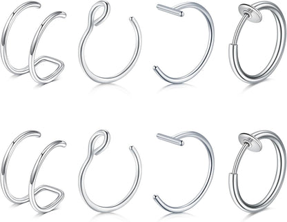 Briana Williams Fake Nose Ring Gold Fake Nose Rings for Women Clip on Fake Nose Piercing Non Piercing Faux Nose Piercing Jewelry