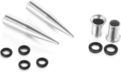 Vcmart 14G-00G 36 Pcs Ear Gauges Stretching Kit Tapers Plugs Eyelets Implant Grade Steel
