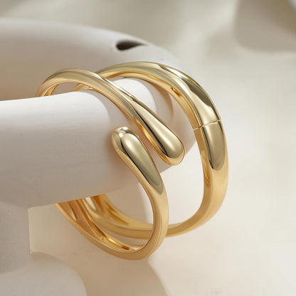 Trendy gold plated chunky cuff bracelets for everyday wear