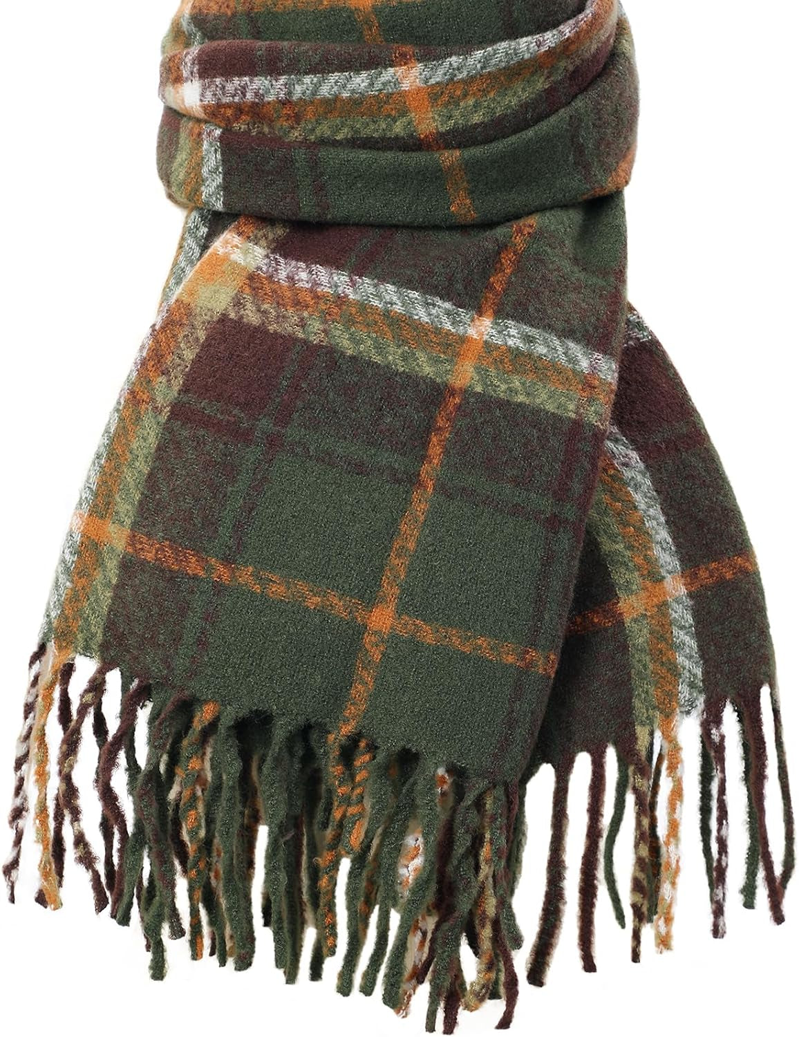 Tavaleu Winter Scarf for Women, Cashmere Feel Scarf Blanket Plaid Scarfs, Shawls Wraps Womens Scarves Fall Warm Tassel Shawls