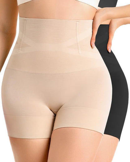 Full body shapewear shorts flattering different body types demonstration