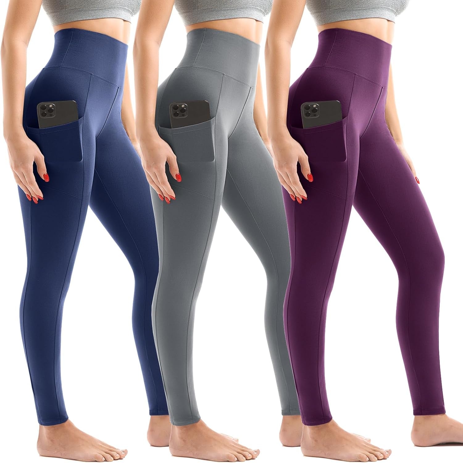 Stretchy fabric in pocket leggings for all-day wear
