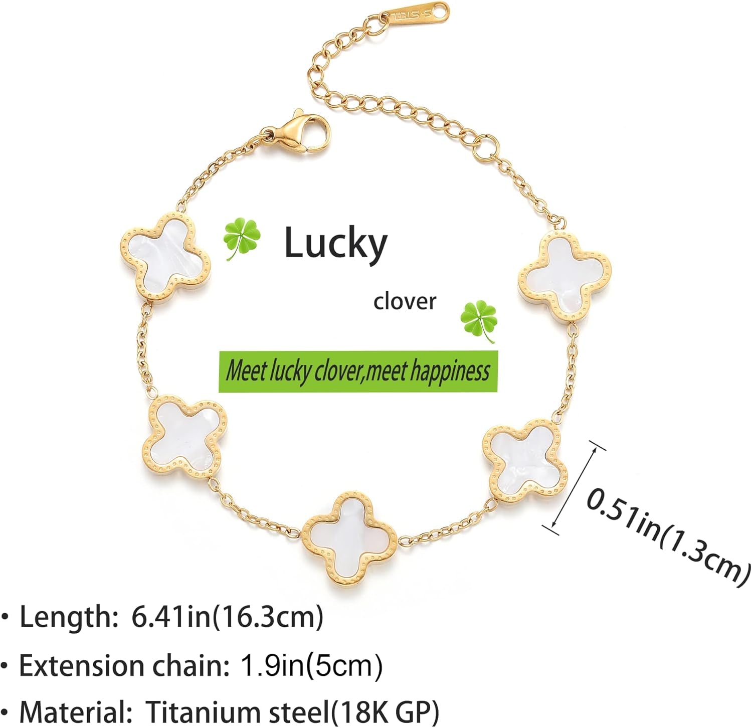 18K Gold Plated Clover Bracelet Love Bangle Set for Women Stackable Cute Fashion Simple Friendship Bracelets Lucky Bracelet Jewelry Trendy Gifts for Women