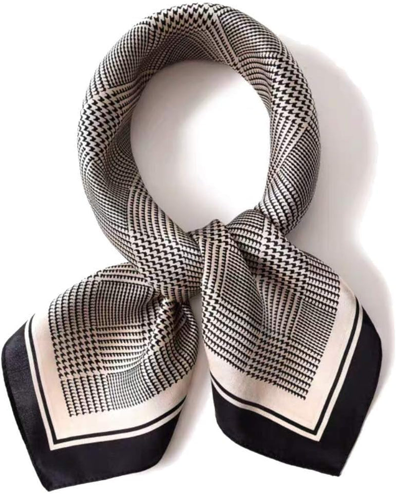 ANDANTINO 100% Mulberry Silk Square Scarf for Hair-25.6" X25.6'' Women Men Natural Silk Neckerchief Digital Printed Headscarf