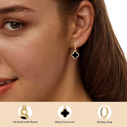 Gold Cherry Bow Heart Drop Dangle Earrings, Huggie Hoop Style, Hypoallergenic Non Tarnish Delicate Ribbon Butterfly Design Dainty Shiny Sensitive Ear for Women Gifts