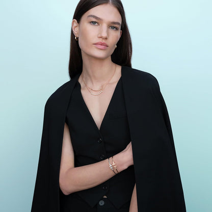 Dainty Bangle Bracelet for Women, Personalized Love Bracelet with Cubic Zirconia, Tiny Oval Waist Bangle, Adjustable 6.75 Inches, Gift for Valentine'S Day, Anniversary, Birthday for Her