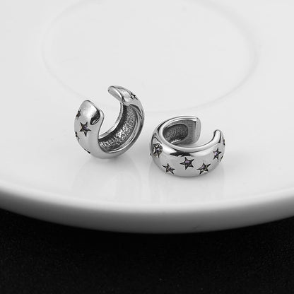 HZMAN Star Ear Cuff Earrings for Women Stainless Steel Non Piercing Tiny Cartilage Cuff Earring Fake Piercings Earings