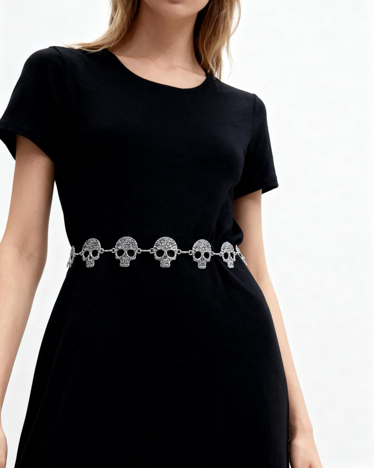 Skull Waist Chain Belt - Punk Gothic Crossover Body Belly Chains Tassel for Women Girl