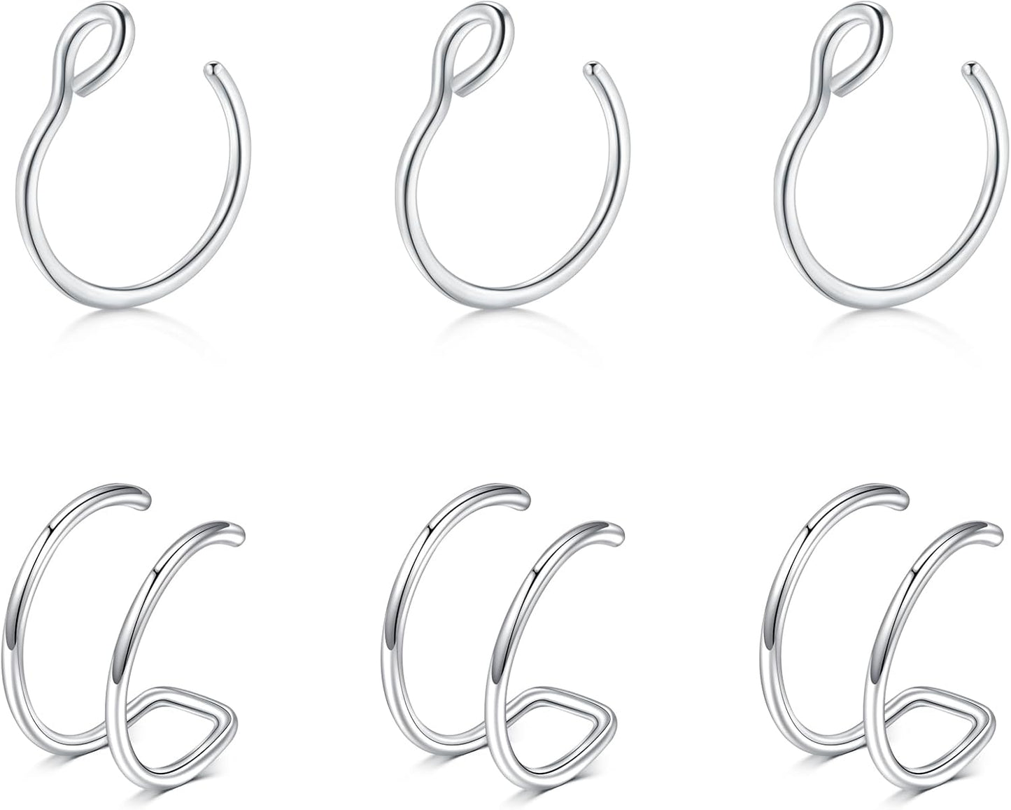 Briana Williams Fake Nose Ring Gold Fake Nose Rings for Women Clip on Fake Nose Piercing Non Piercing Faux Nose Piercing Jewelry