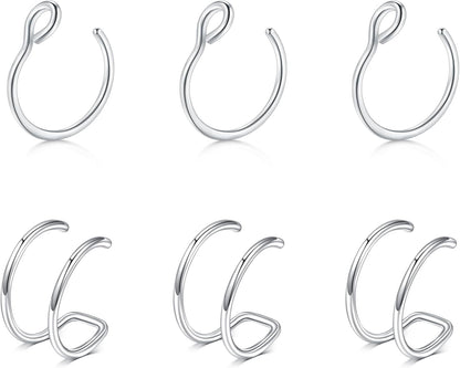 Briana Williams Fake Nose Ring Gold Fake Nose Rings for Women Clip on Fake Nose Piercing Non Piercing Faux Nose Piercing Jewelry