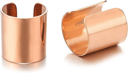 2Pcs Stainless Steel Ear Cuff Ear Clip Non-Piercing Clip on Earrings for Men and Women