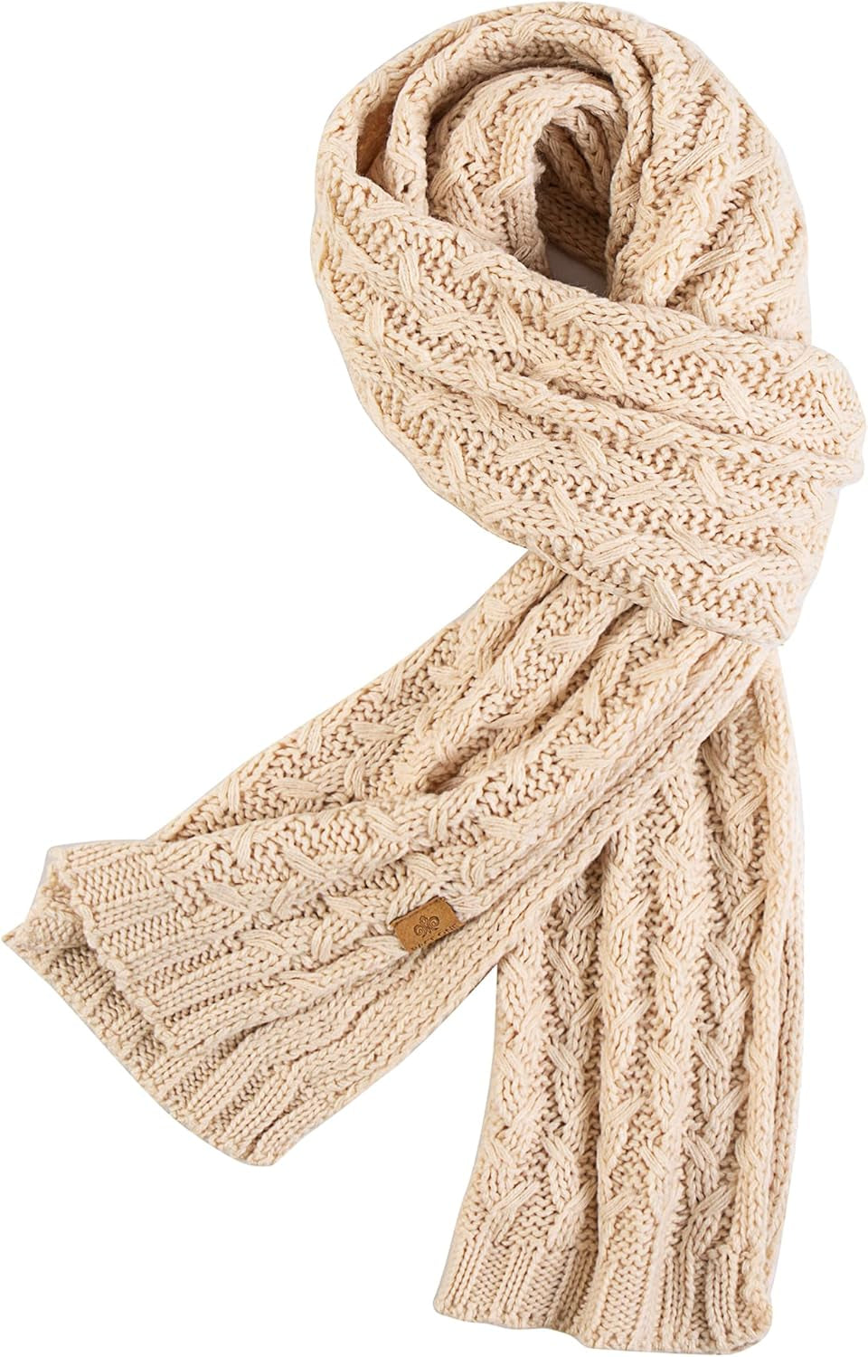 PAGE ONE Women'S Ribbed Knit Scarf Winter Warm Long Big Wrap Cashmere Wool Thick Large Chunky Scarf for Women