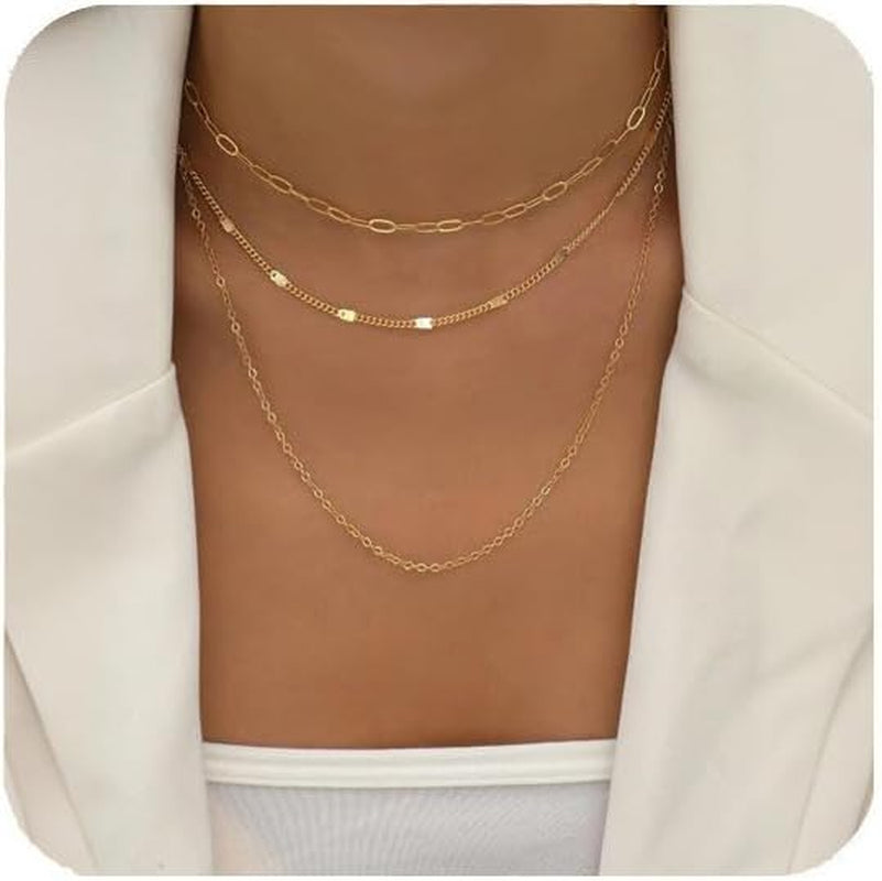 Gold Charm Necklace for Women Star Pearl Charms Pendant Neckalces Dainty 14K Gold Plated Summer Beach Ocean Jewelry Gifts