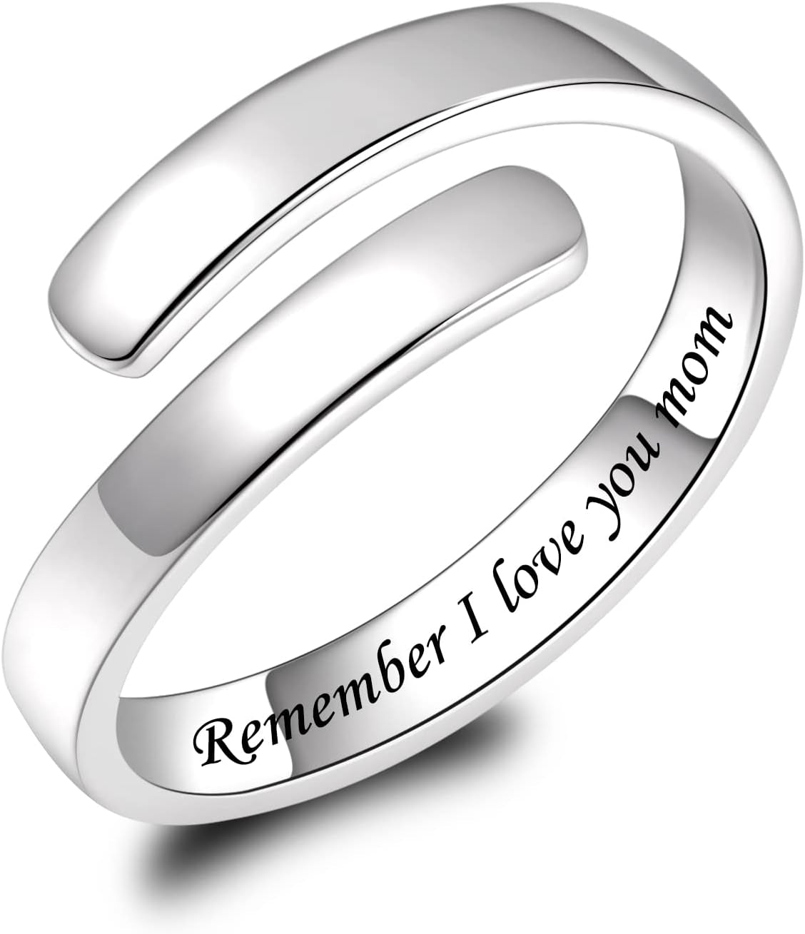 BEILIN 925 Sterling Silver Inspirational Jewelry Rings Adjustable Ring Personality Encouragement Gift for Teens Women