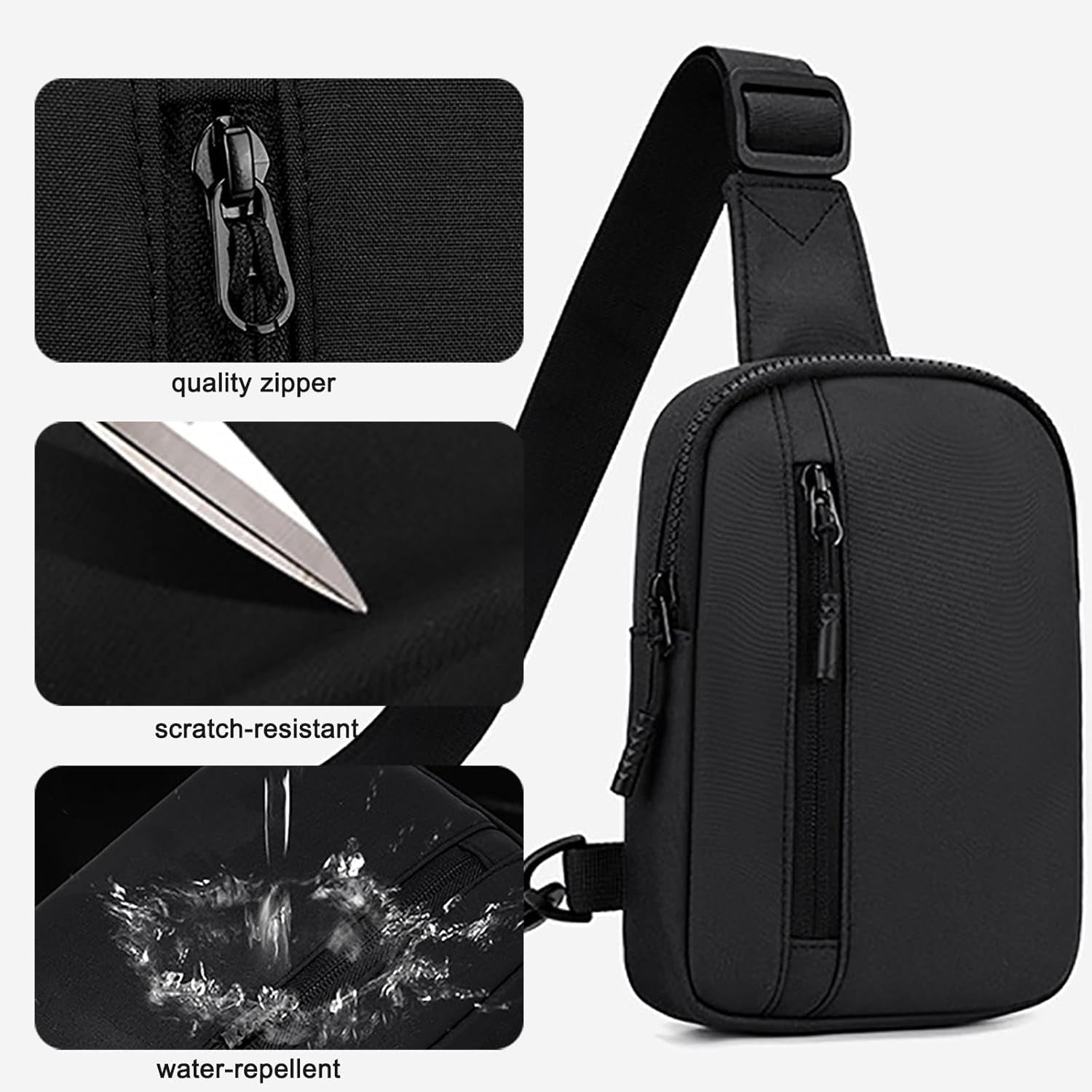 Double-layered phone protection compartment in mini chest bag
