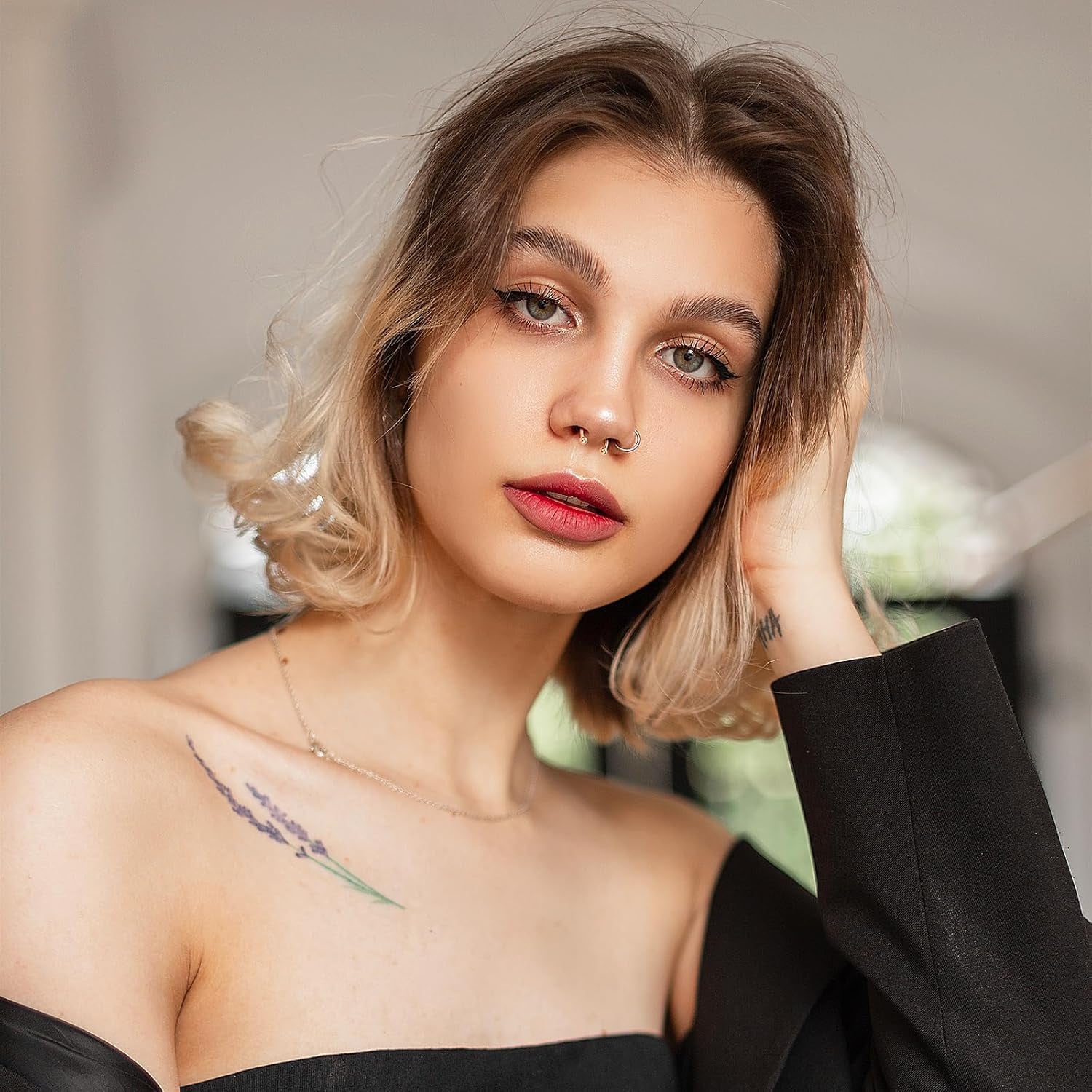 Yolev 32Pcs 18G Horseshoe Piercing for Women Men Variety of Sizes Horseshoe Rings Surgical Steel Nose Septum Horseshoe Hoop Earring Eyebrow Earring Hoop Lip