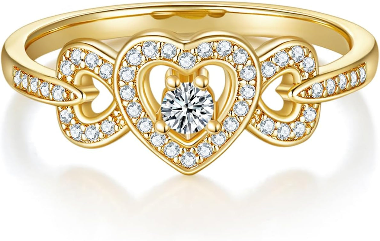 White gold plated infinity diamond ring for women