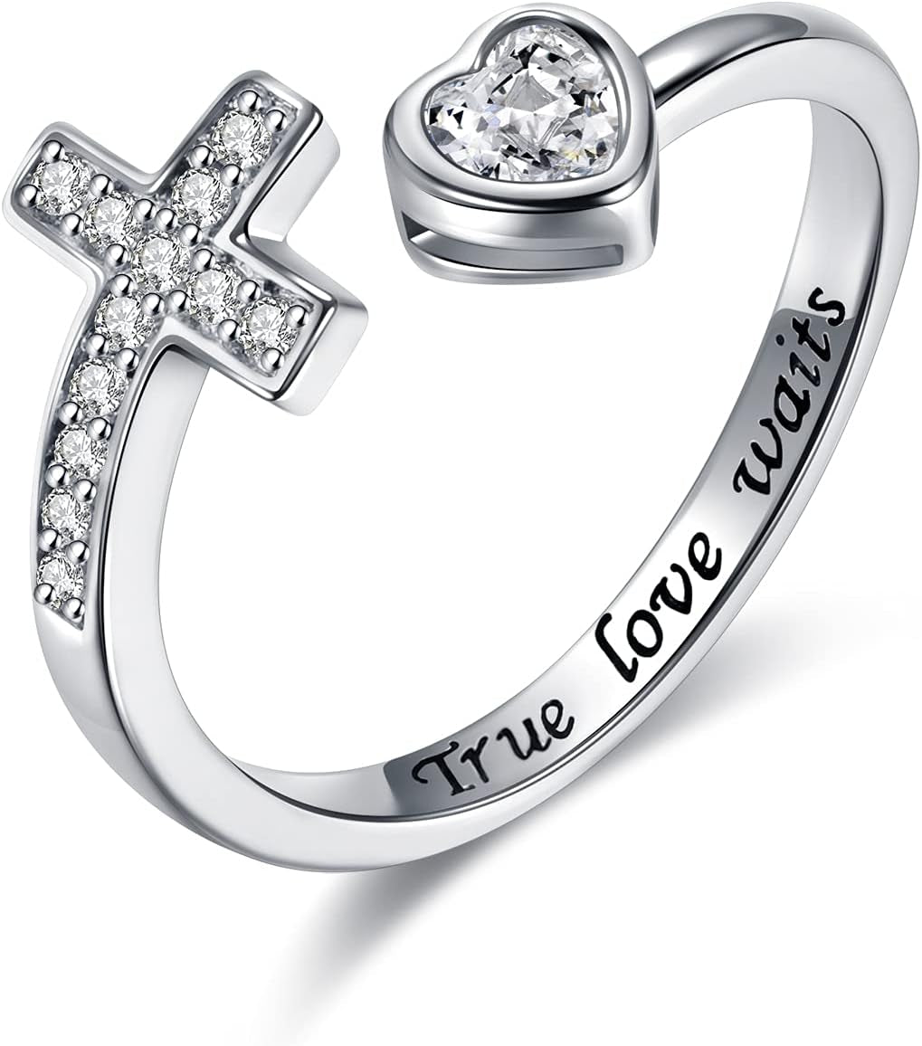 APOTIE cross purity ring in 925 sterling silver for women
