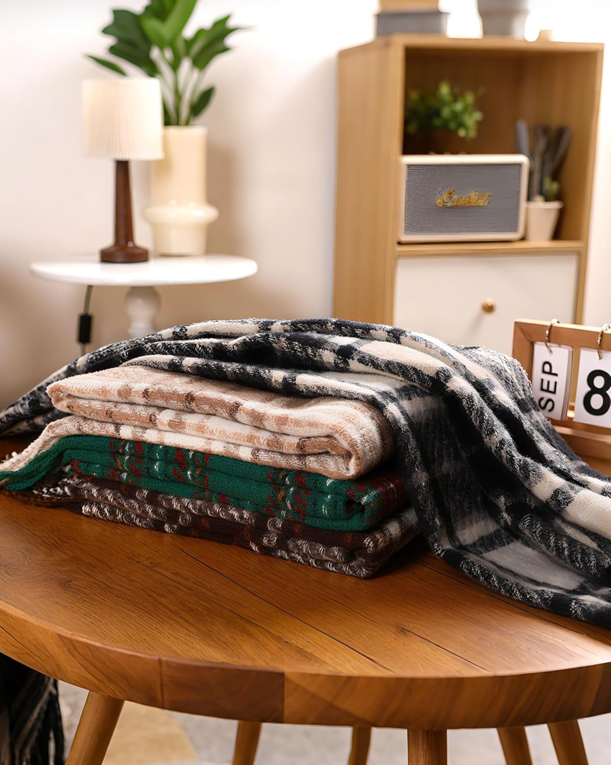 Winter Scarf for Women, Fashion Long Plaid Shawls Big Grid Winter Warm Lattice Large Scarf