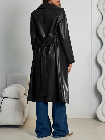 Close-up of quality faux leather material and stitching details