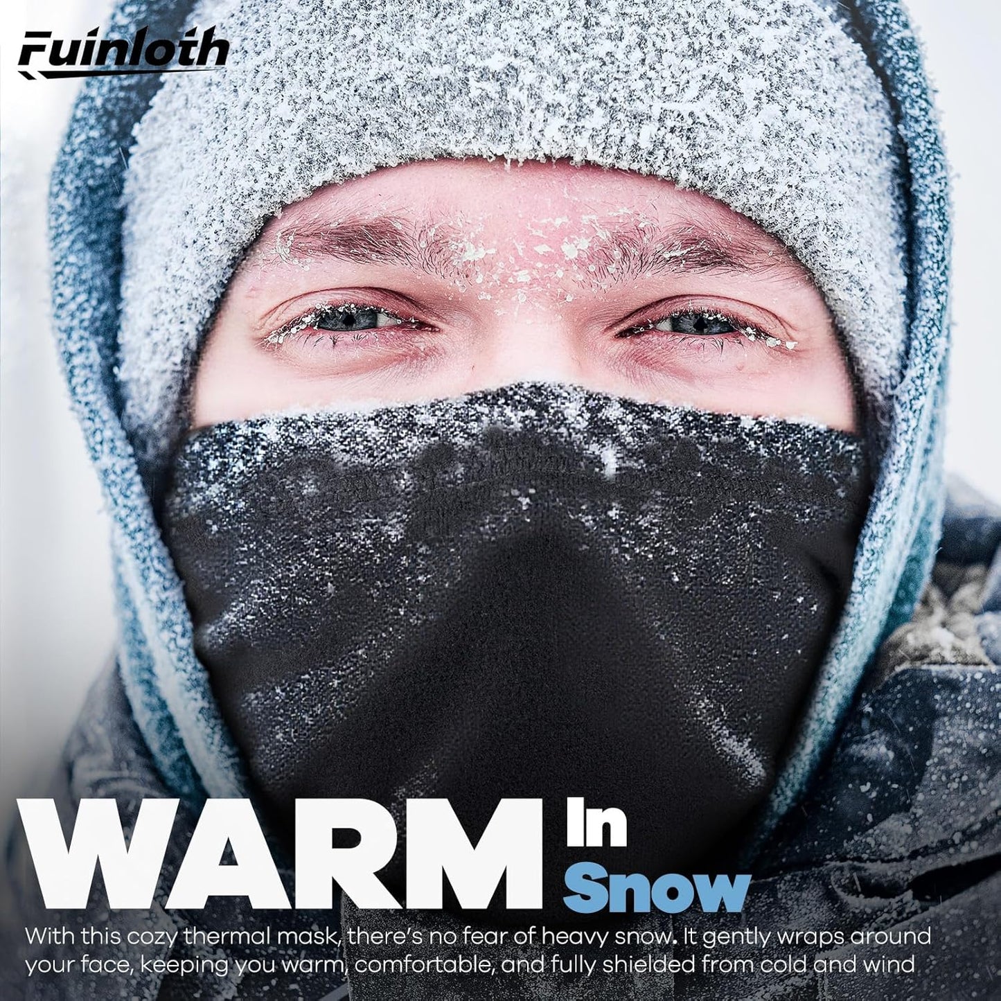 Fuinloth 2 Pack Winter Neck Gaiter, Fleece Warmer Scarf Cold Weather Face Mask Cover for Men/Women