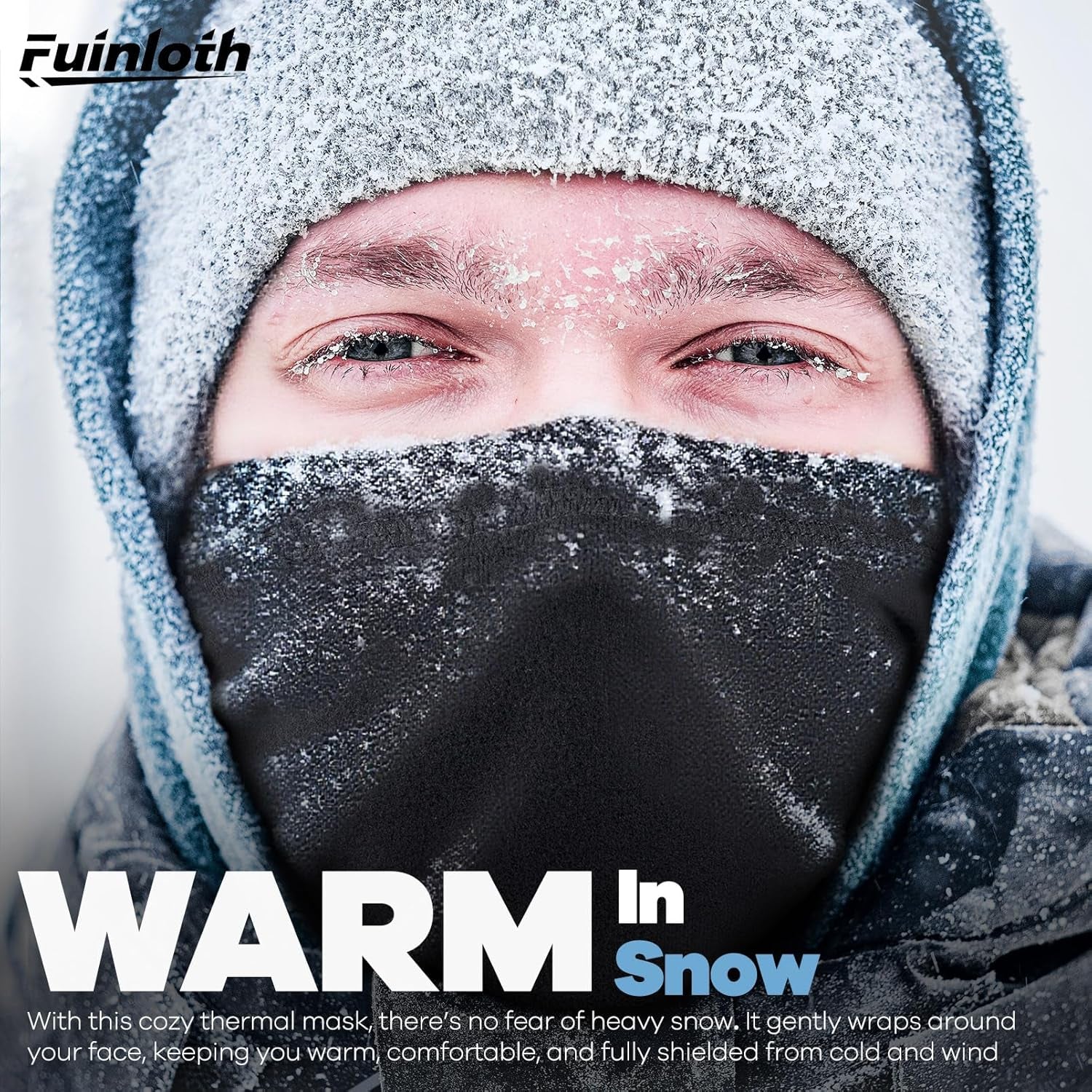 Fuinloth 2 Pack Winter Neck Gaiter, Fleece Warmer Scarf Cold Weather Face Mask Cover for Men/Women