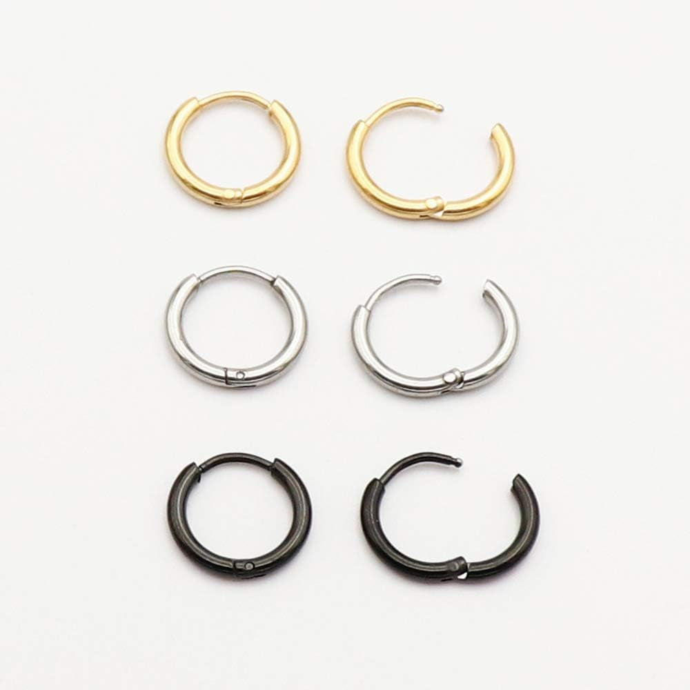 Unisex 18K Real Gold Plating Surgical Steel Sleeper Tiny Hoop Earrings,Nose Ring Septum Ring Helix Ring Daith Ring Lip Ring Nipple Ring Snug Ring Rook Ring Body Piercing Jewelry