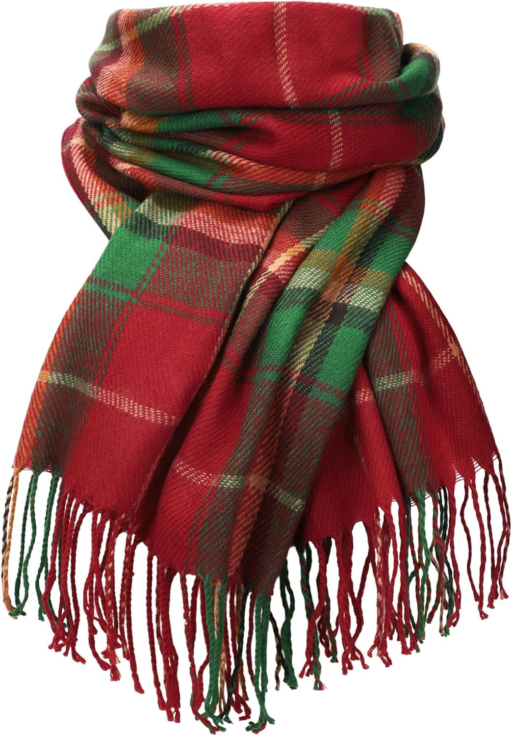 Ysense Winter Scarf for Women, Fashion Long Plaid Scarves Warm Big Tartan Blanket Wrap Shawl Ladies Gifts
