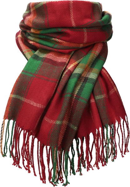 Ysense Winter Scarf for Women, Fashion Long Plaid Scarves Warm Big Tartan Blanket Wrap Shawl Ladies Gifts