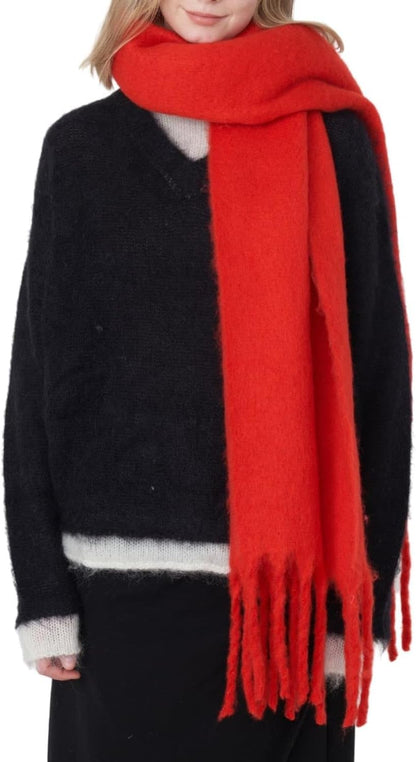 Women Chunky Scarf, Soft Warm Winter Scarf for Cold Weather, Christmas Blanket Scarves Pashmina Shawl Wrap