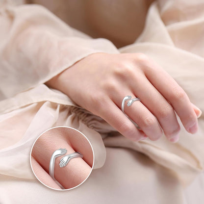 Adjustable promise love ring with elegant sterling silver finish