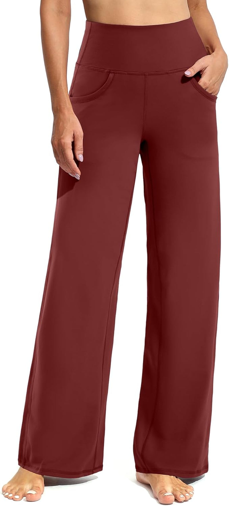 Promover Wide Leg Pants Woman Yoga Pants with Pockets Stretch Loose Casual Lounge Sweatpants Petite/Regular/Tall
