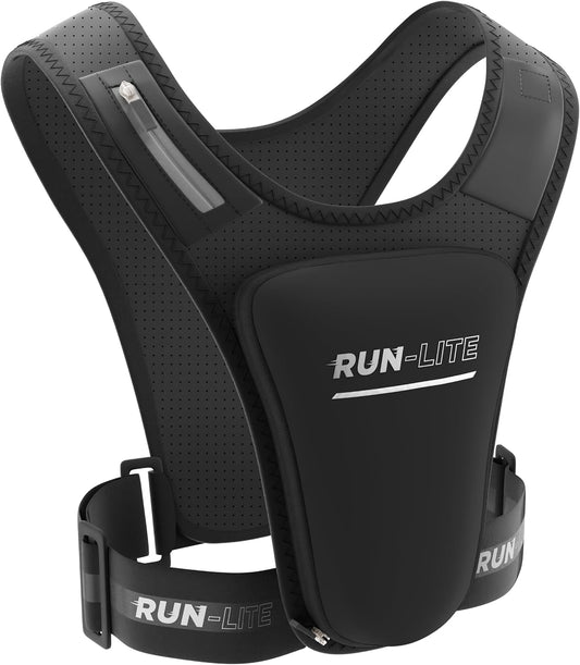 Unisex running vest with integrated phone holder and waterproof pouch